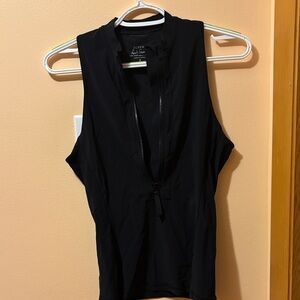 J. Crew Black Zip-Front Sleeveless Blouse